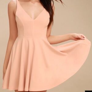 Lulus Darling Delight Blush Skater Dress Pink - Size XS